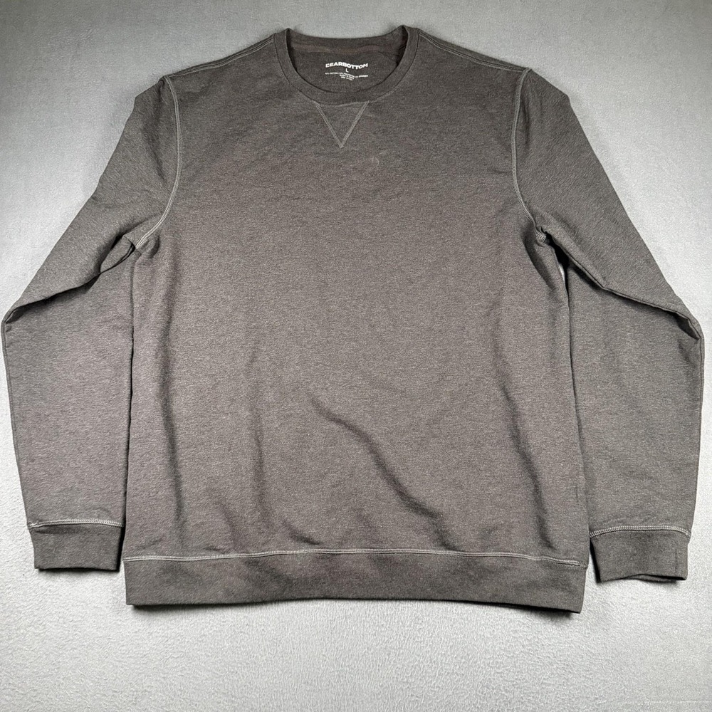 BearBottom Sweatshirt Mens Large Gray Fleece Crewneck Stretch Pullover LS